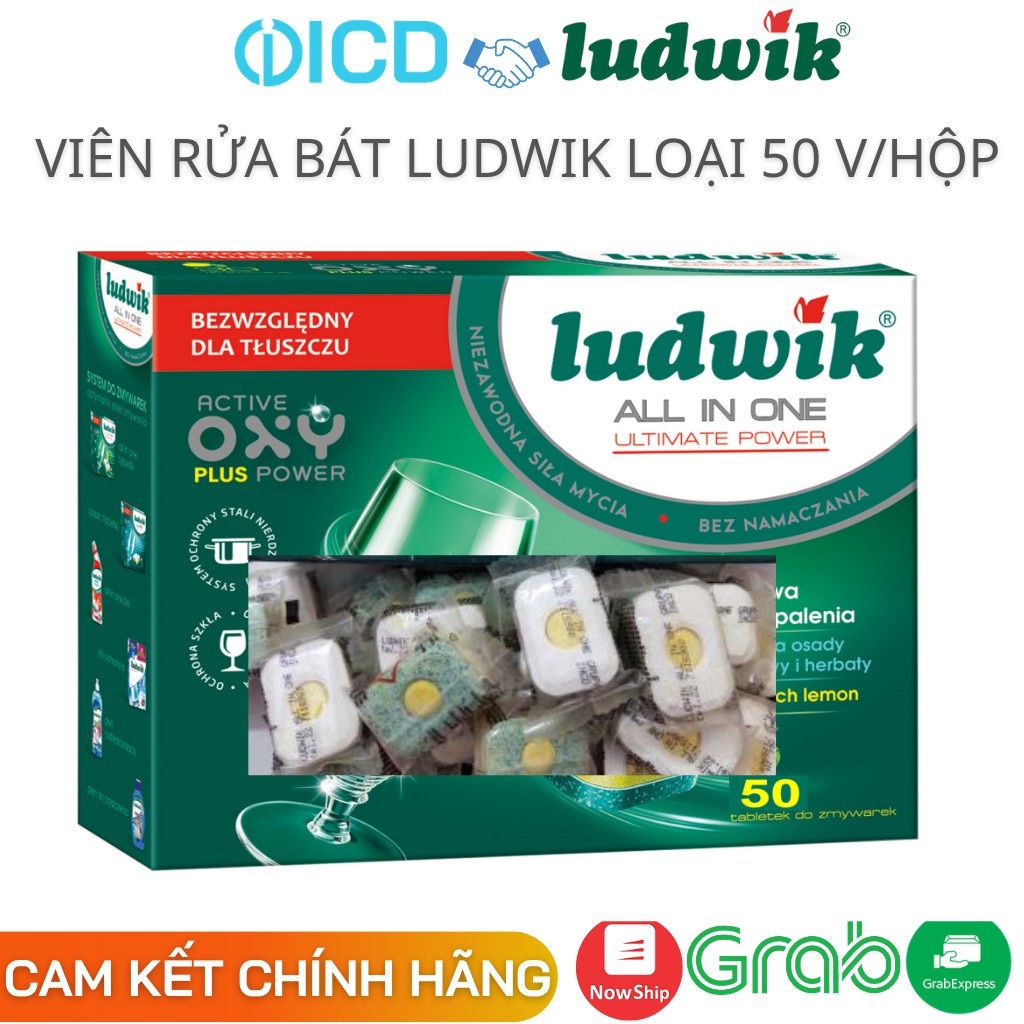 [LUDWIK NK EU] Viên rửa bát Ludwik All in one 50 viên, hàng date mới 18.06.2022