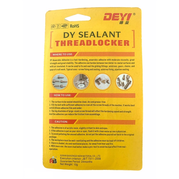 Keo dán đai ốc bulon chống tháo DEYI 10g