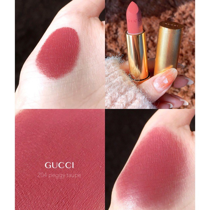 Son Gucci 204 Màu Hồng Khô Peggy Taupe Matte (thái hà shop)