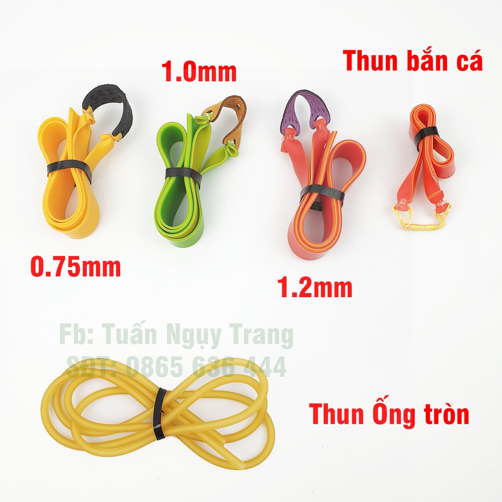 Dây thun bắn ná cao su, ná săn cá các loại [Thun dẹt + Thun ống tròn]