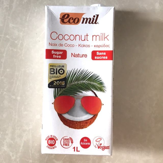 Sữa dừa hữu cơ không đường Ecomil