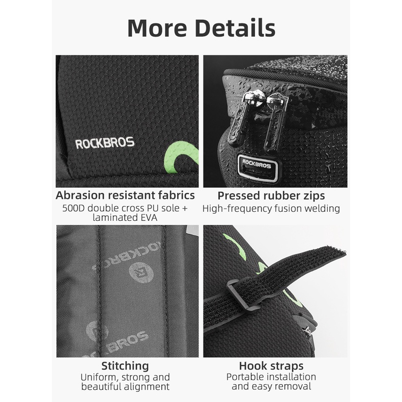 Túi gắn khung trước xe đạp ROCKBROS đựng điện thoại chống nước có thể chạm màn hình cảm ứng