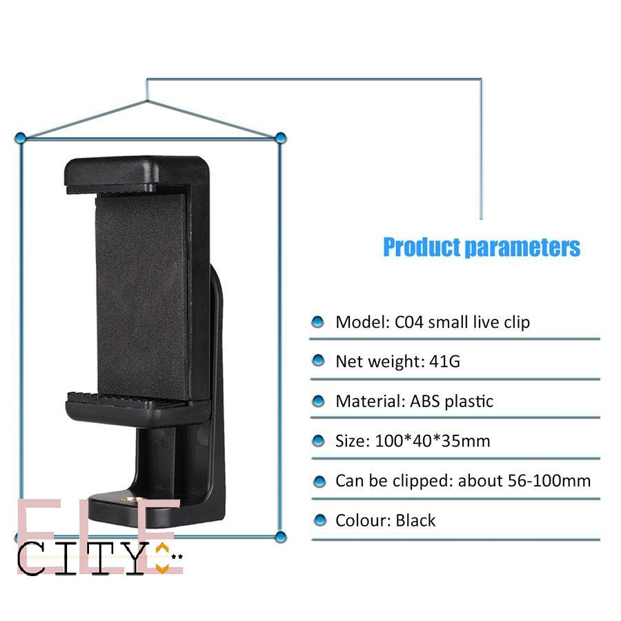 111ele} Tripod Mount Adapter Cell Phone Clipper Holder Vertical 360 Tripod Stand