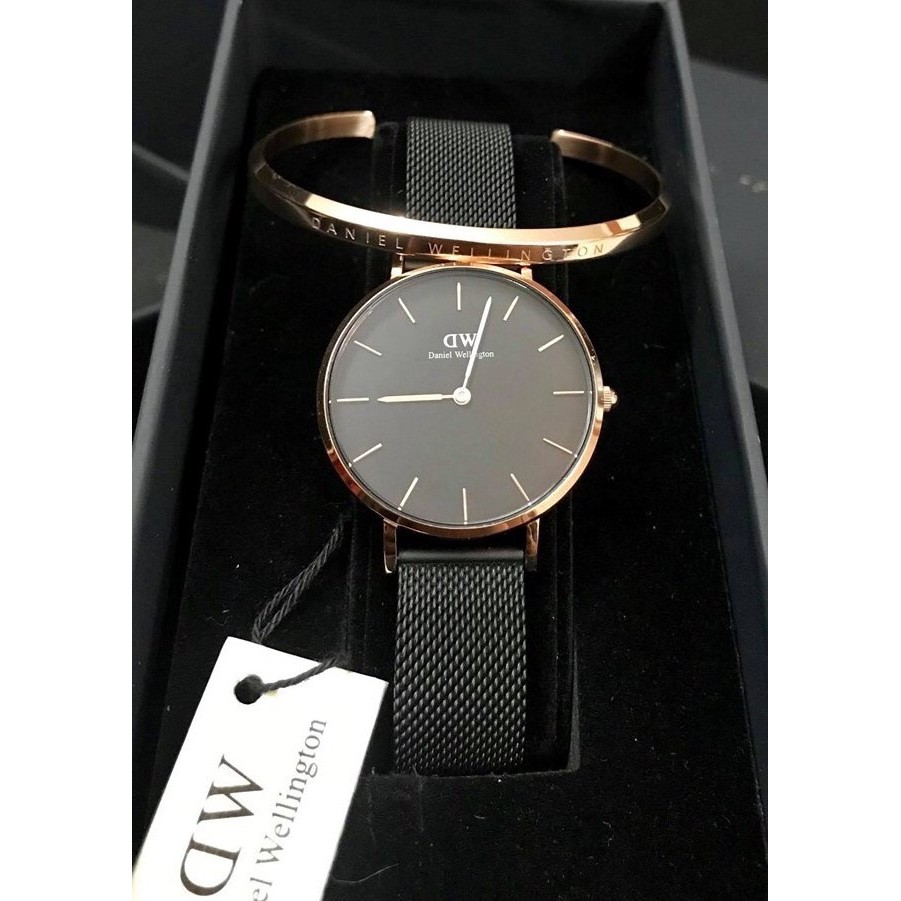 Đồng hồ Nam Nữ D\W Classic Petite Dây Lưới Đen- mặt đen - Đủ Size 28mm 32mm | BigBuy360 - bigbuy360.vn