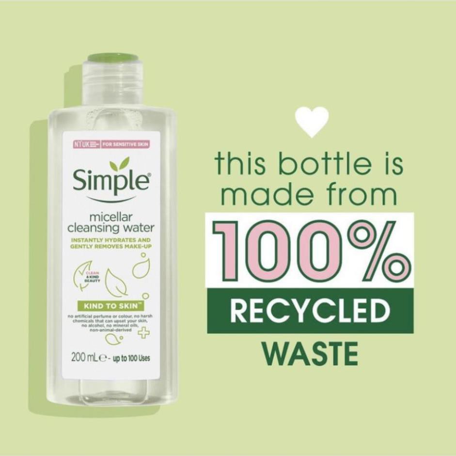 Nước tẩy trang Simple Kind to Skin Micellar Cleansing Water