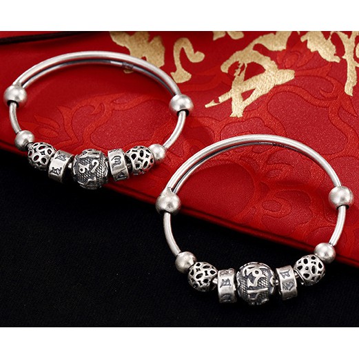 VÒNG TAY KHẮC OM MANI PADME HUM DÀNH CHO BÉ - VT301