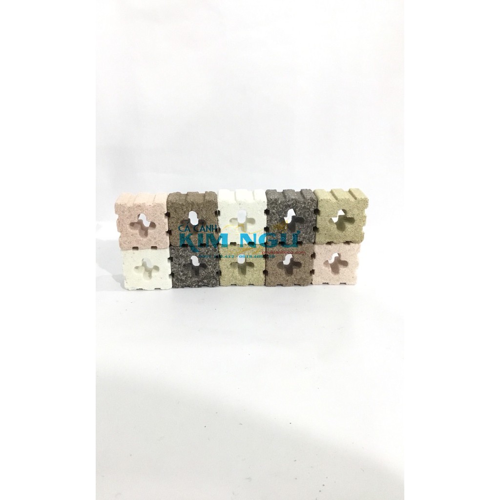 Combo 12 Viên Sứ Vuông Chữ Thập Lọc Nước Hồ Cá 4D