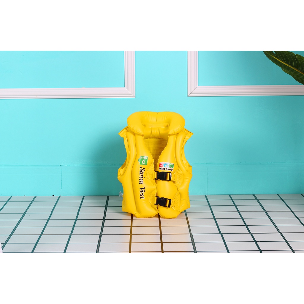 Áo phao bơi có đỡ cổ cho bé tập bơi