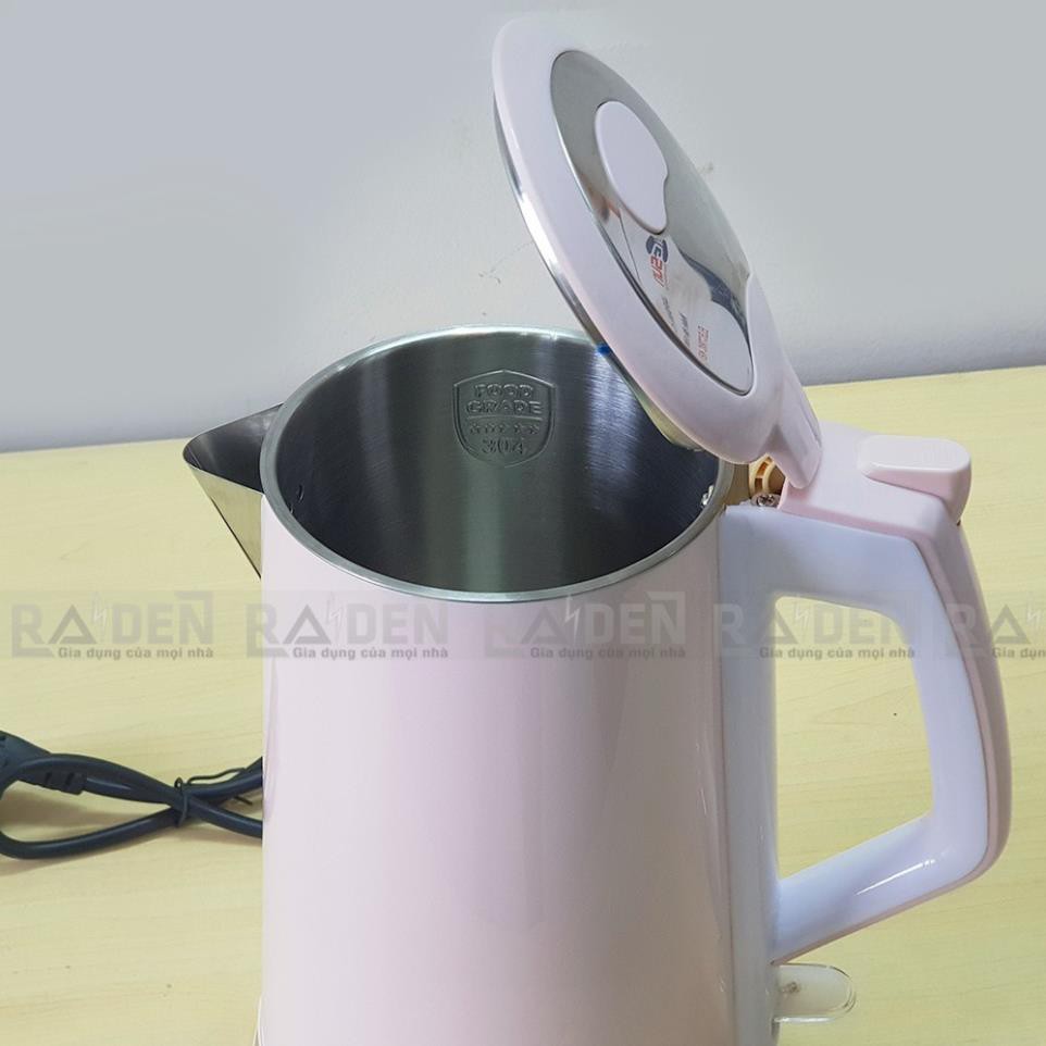 Ấm siêu tốc inox 2 lớp cách nhiệt 1500W, dung tích 1.8L Bigsun BK-18BC3-2-Pink (hồng)