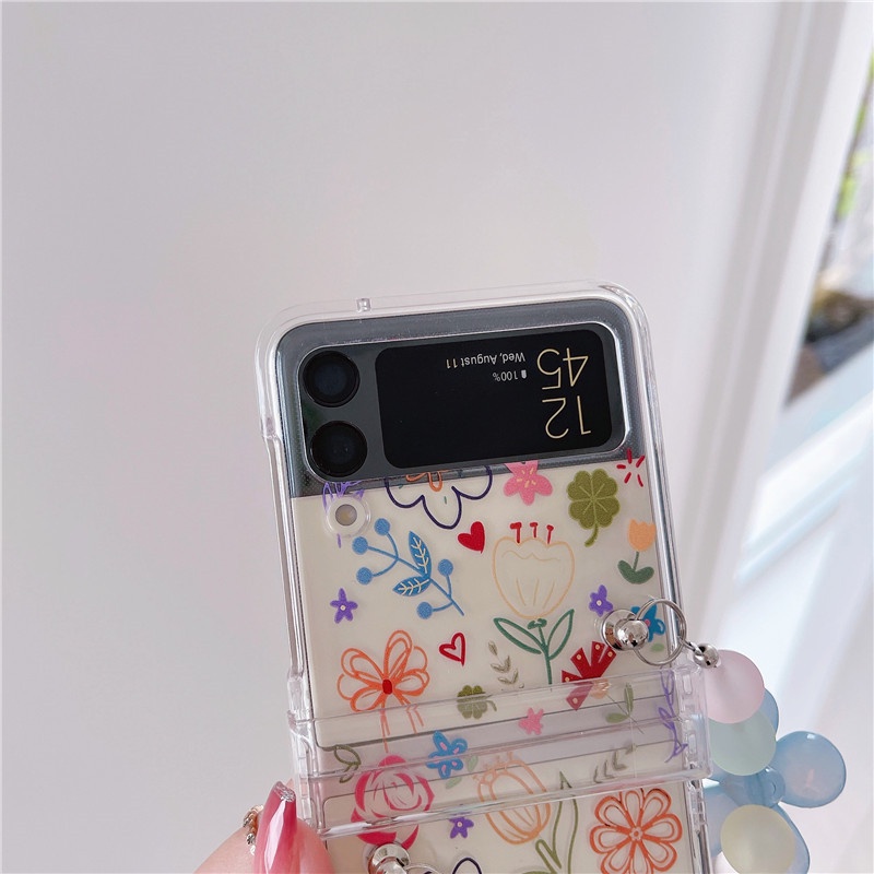 Ốp Điện Thoại Nắp Gập Chống Sốc Gắn Dây Đeo Hình Gấu Bông Nhiều Màu Dễ Thương Cho Samsung Galaxy Z Flip 4 Z Flip 3 Zflip 3 Z Flip 4 Flip 3