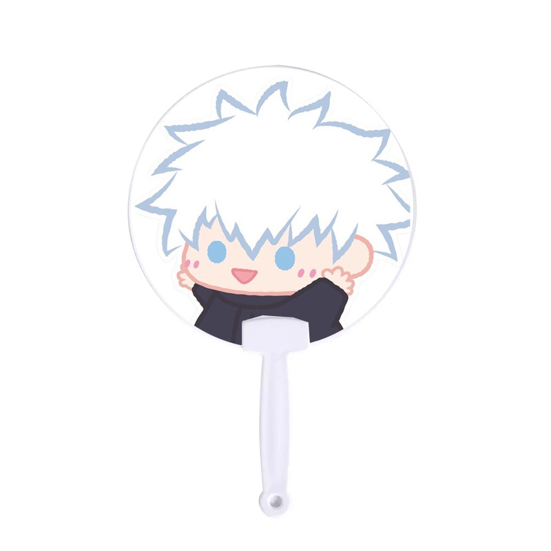 Quạt tròn cán nhựa cổ trang in hình JUJUTSU KAISEN ver TẬP THỂ DỤC chibi anime cán gỗ quà tặng độc đáo xinh xắn