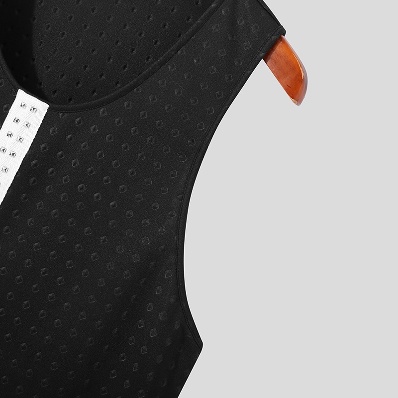 INCERUN Áo Thun Ba Lỗ Màu Trơn Phối Đinh Tán Thời Trang Cho Nam