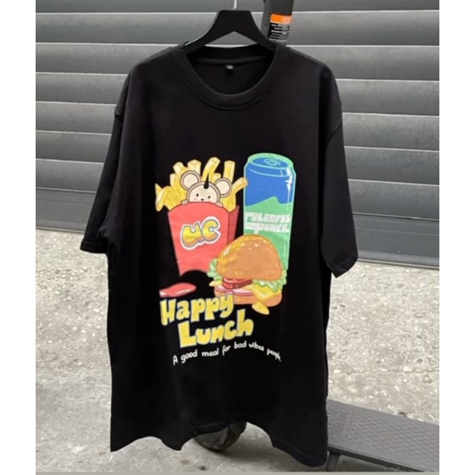Áo Tee Happy Lunch Uncover Đen & Đỏ