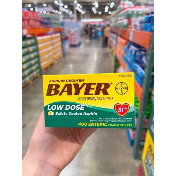 HỘP ĐỰNG AS.PI.RIN RE.GI.MEN BAY.ER 81MG 400 VIÊN
