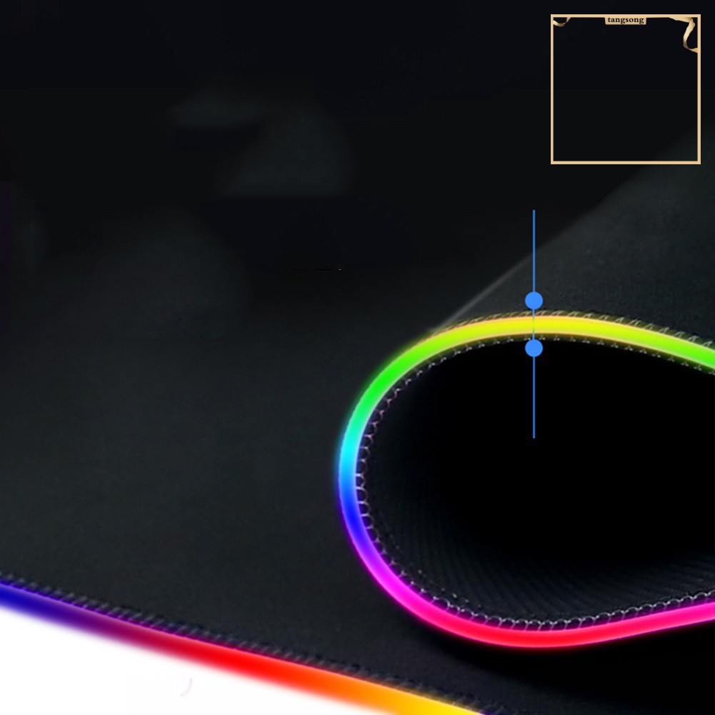 <FreeShip> Thảm Lót Chuột chơi Game có đèn Led RGB LANGTU G01 chính hãng kèm nút ấn đổi 7 màu_Thảm rộng_mềm mại_bám dính