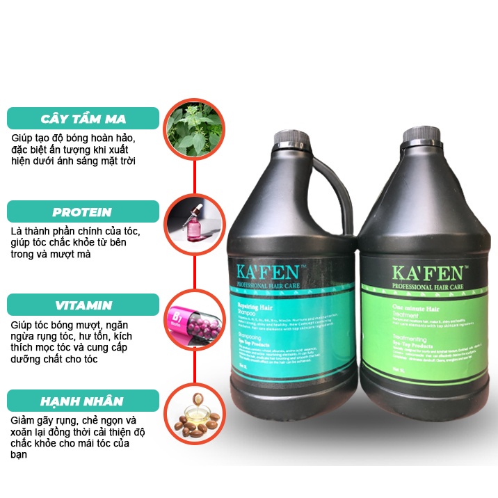 Dầu gội xả can 5L Kafen phục hồi tóc - siêu rẻ, siêu mềm mượt