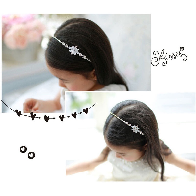 Cài tóc hợp kim đính đá hình hoa thời trang cho bé gái