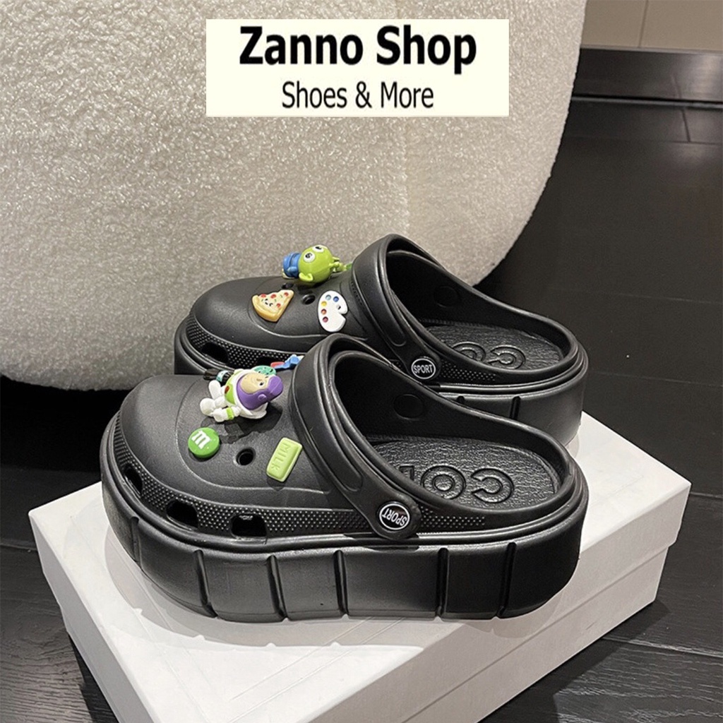 Dép Cross Nữ Đế Cao 6cm Kèm Sticker Siêu Dễ Thương HOT 2022