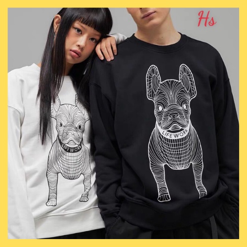 Áo Sweater nỉ viền chó life work - Áo nỉ nam nữ unisex phong cách Hàn Quốc - MIUMIU CLOTHINGS