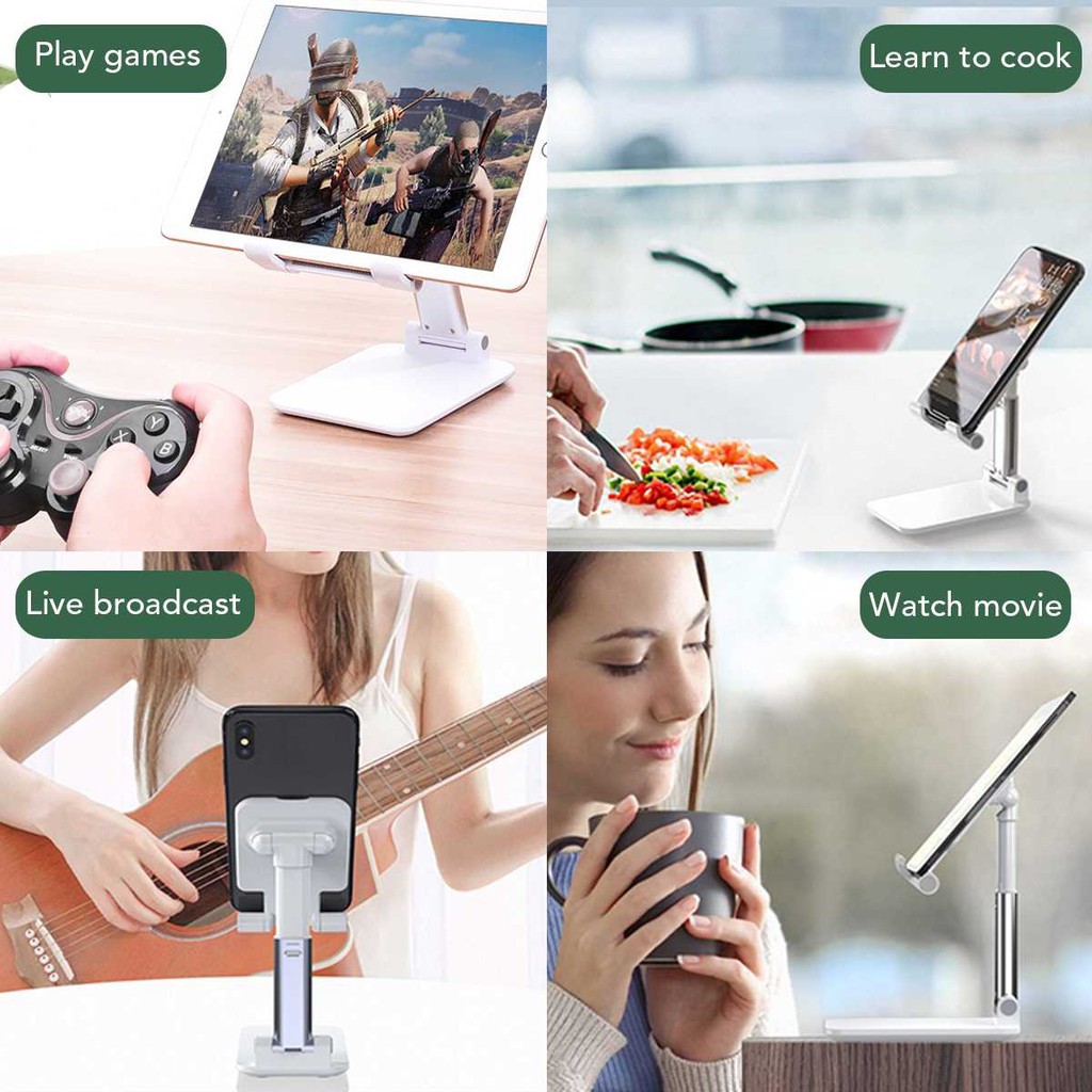 Giá đỡ điện thoại để bàn gấp Điện thoại di động Giá đỡ bàn cho iPhone ipad pro mini Samsung Xiaomi Tablet Đứng tăng và g