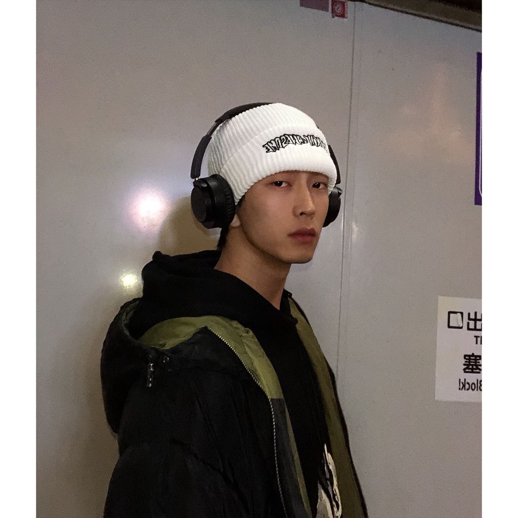 Mũ Hóa Trị Phong Cách Punk Âu Mỹ Mũ Len Phối Chữ Thêu Phong Cách Hip Hop Cá Tính