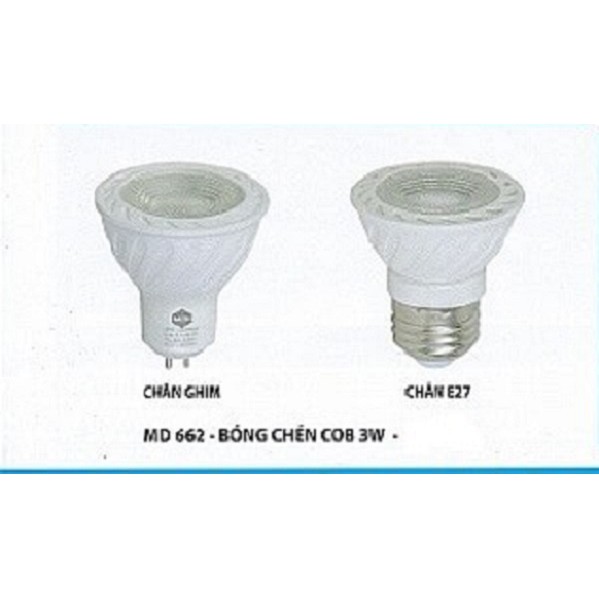 BÓNG CHÉN COB 3W CHÂN GHIM/CHÂN E27_MD 662_MINH ĐỨC