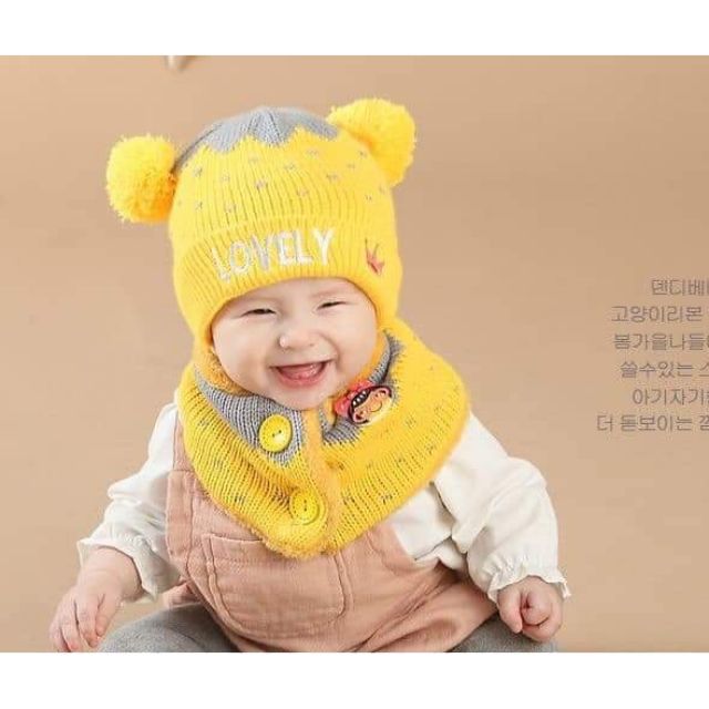SET KHĂN MŨ LEN LOVELY