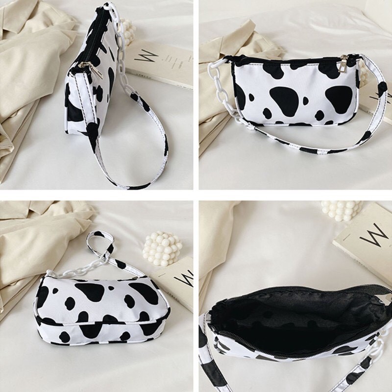 [Mã FAMAYWA2 giảm 10K đơn 50K] Túi kẹp nách phối dây xích hoạ tiết bò sữa thời trang siêu hót cho nữ TFT913 | BigBuy360 - bigbuy360.vn