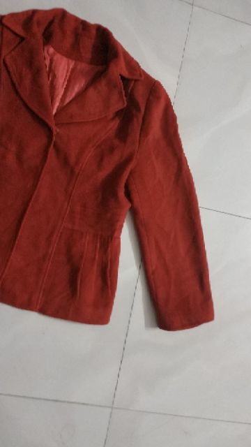 Thanh lý áo dạ màu đỏ dáng ngắn chất mịn đẹp size XL used