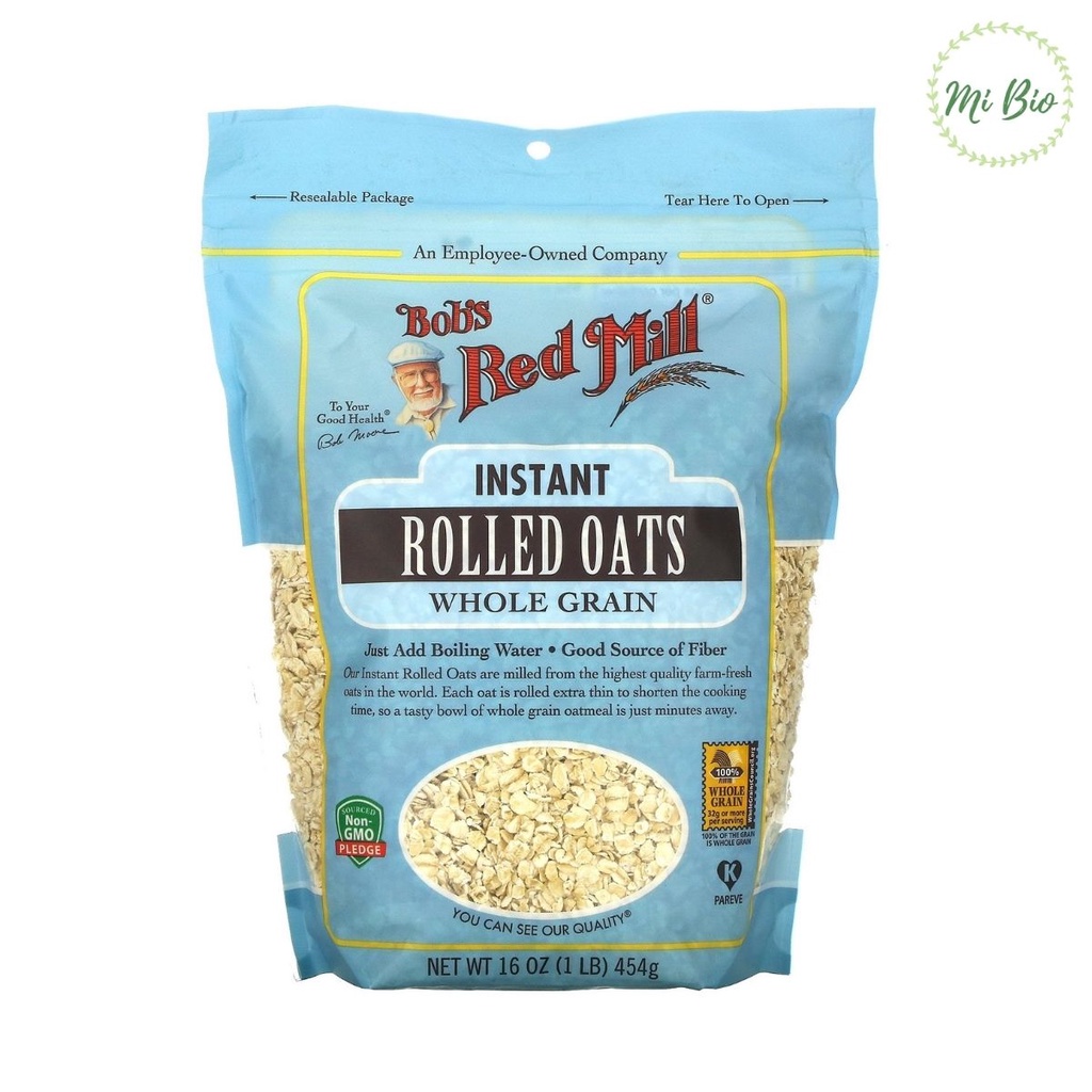 Yến mạch hữu cơ cán dẹp 454gr - Bob's Red Mill (Organic Rolled Oat Regular)