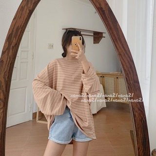 Áo pull kẻ oversize