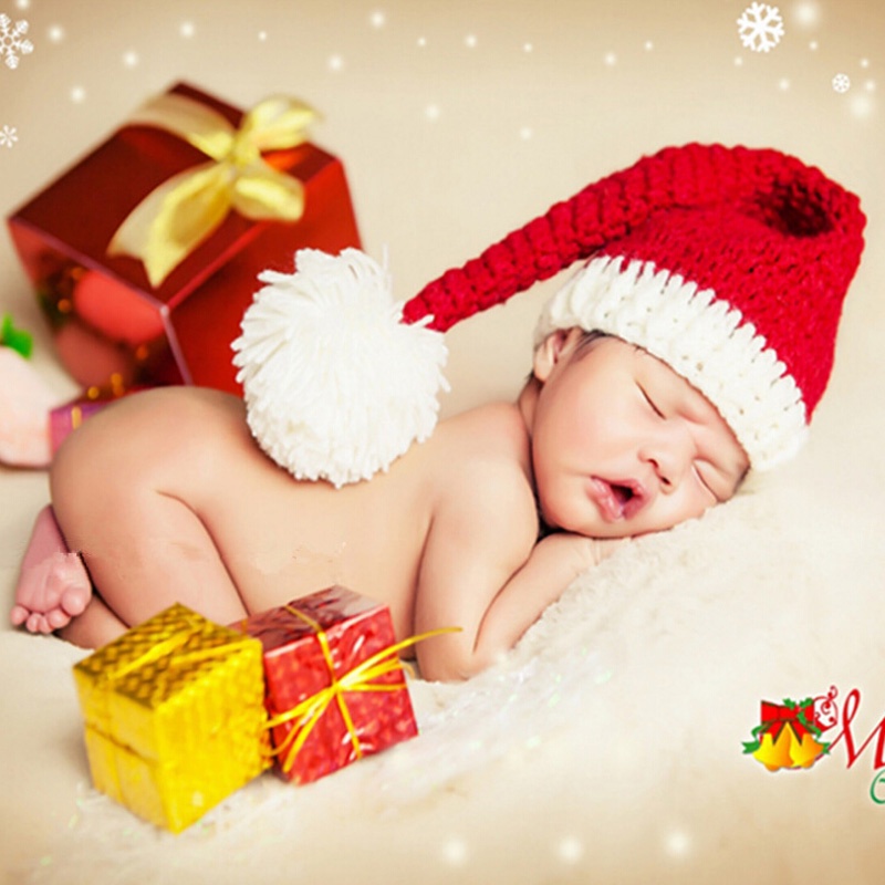 Mũ Ông Già Noel Bằng Bóng Lông Trắng Đỏ Dùng Trang Trí Nhà Dịp Giáng Sinh