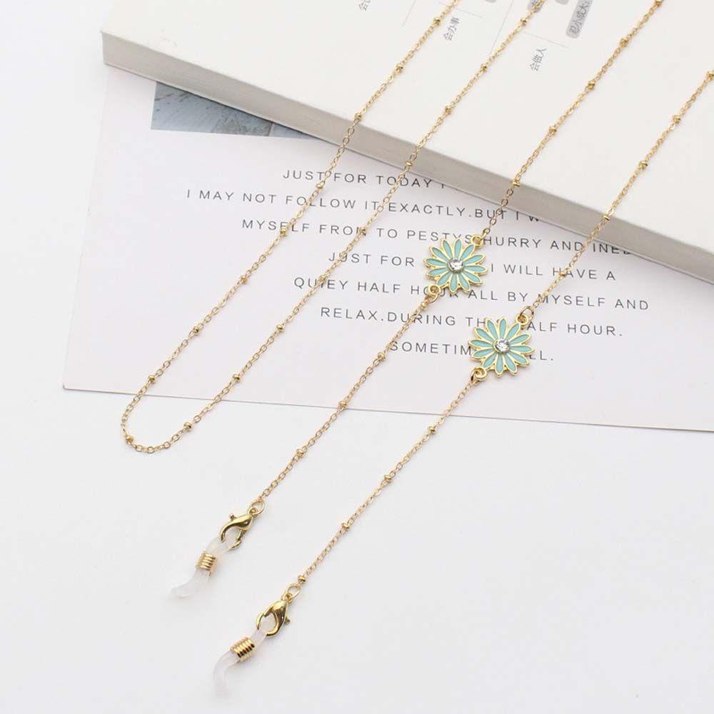 Dây Kẹp Mắt Kính Bằng Hợp Kim Họa Tiết Hoa Cúc Thời Trang Dành Cho Nữ