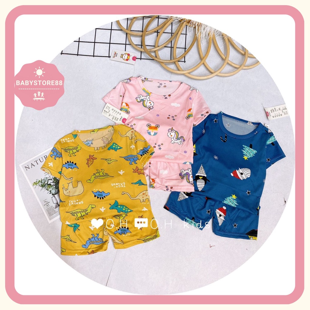 Bộ quần áo cộc tay bé trai QUẢNG CHÂU set đồ bộ thun lạnh co giãn 4 chiều xuất Hàn 1 2 3 4 5 6 7 8 tuổi CH7-CH12