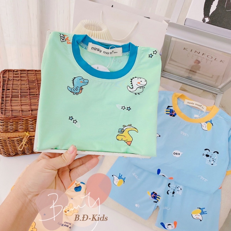 (7-28kg) Bộ Thun lạnh Minky Mom cao cấp ❤️ freeship ❤️ đồ bộ cho bé trai bé gái in khủng long gấu snoopy