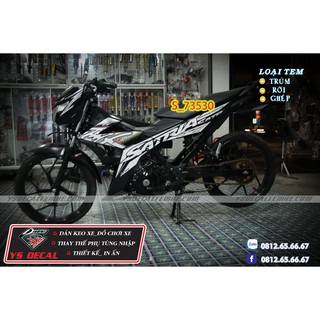 tem rời Raider Satria Hayabusa đen trắng