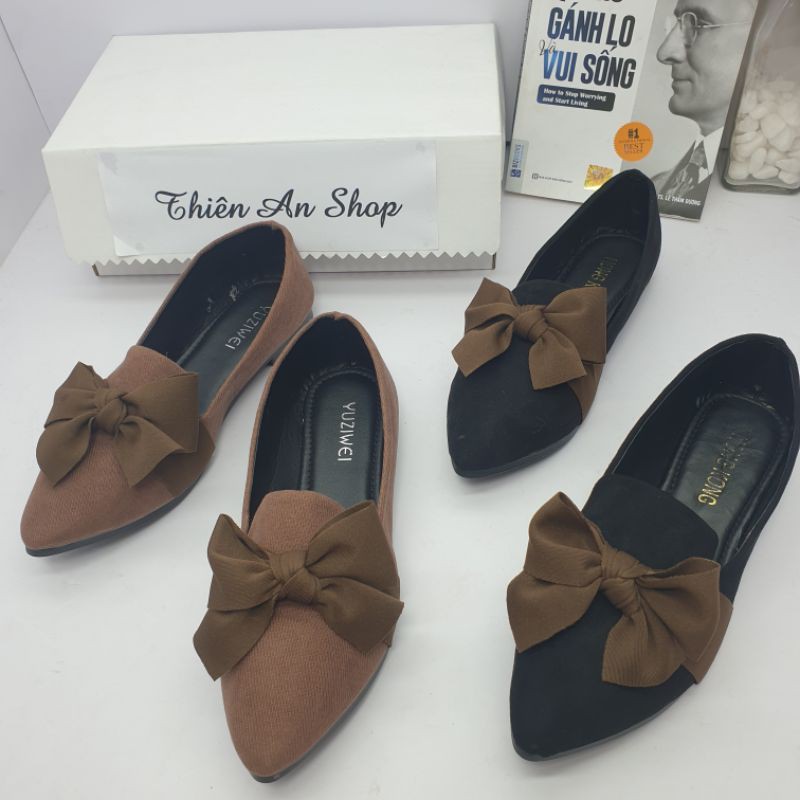 Giầy Búp bê nơ mũi nhọn đế bệt xinh xắn | BigBuy360 - bigbuy360.vn