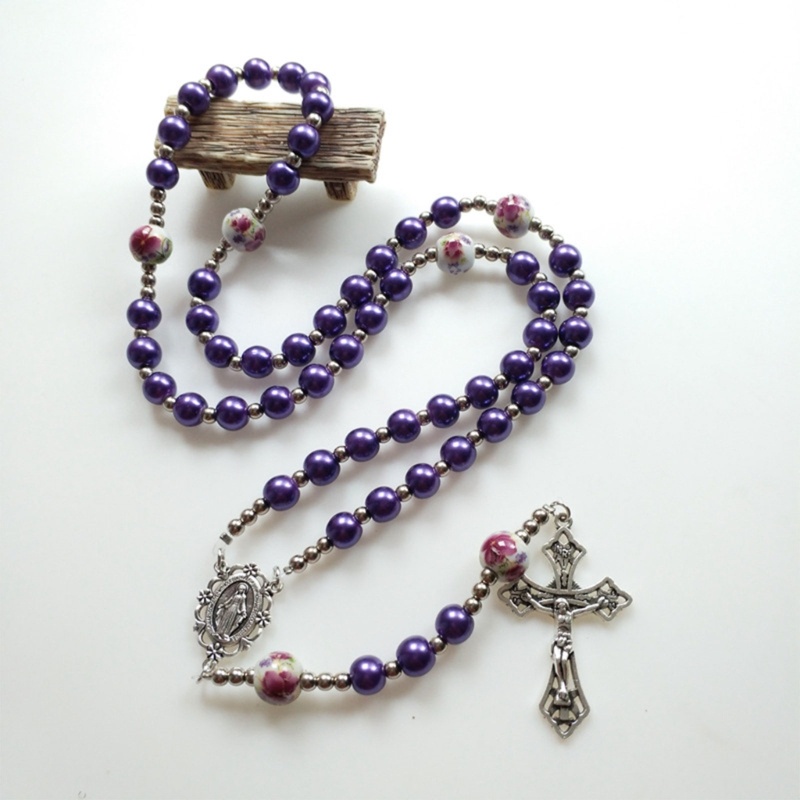 Vòng cổ Mặt Đá Rosary Phong Cách Vintage Charms