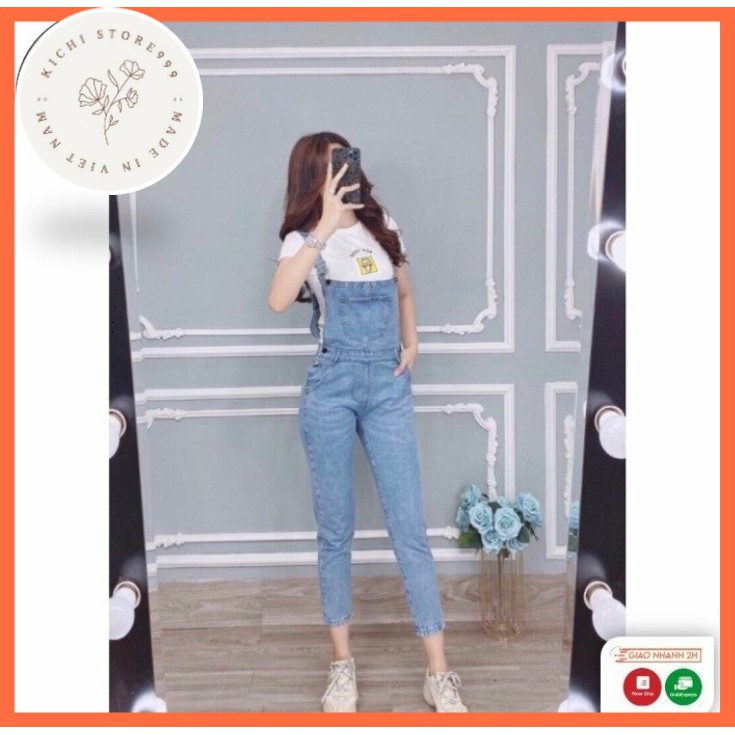 [Mã FAGREEN55 giảm tới 30K đơn 99K] Quần Yếm Dài thiết kế Kichistore , Yếm Jean ống suông chất vải cao cấp nữ MY111 | BigBuy360 - bigbuy360.vn