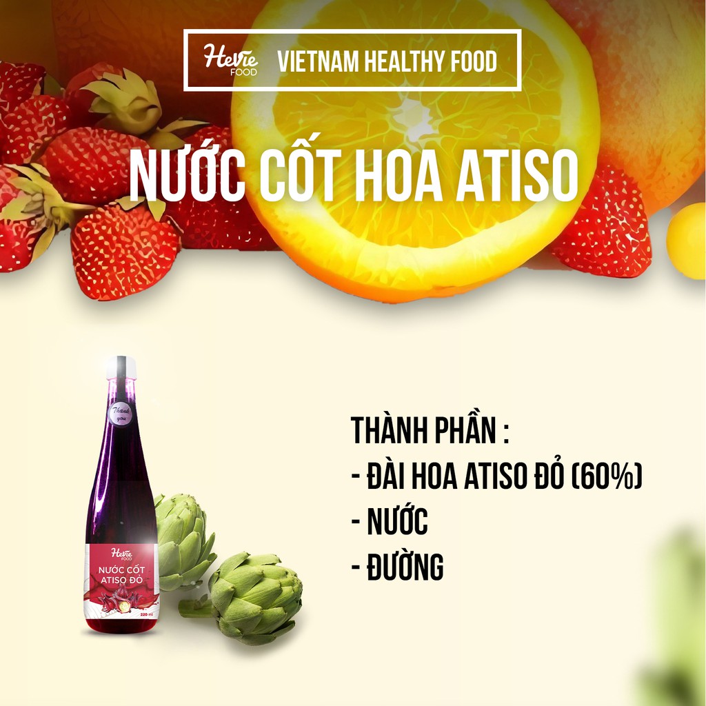 [Mã BMBAU50 giảm 50K đơn 150K] Nước cốt hoa Atiso đỏ 500ml HeVieFood