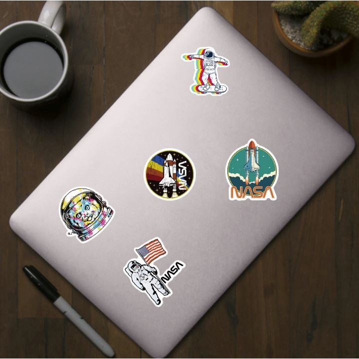 Sticker NASA nhựa PVC không thấm nước, dán nón bảo hiểm, laptop, điện thoại, Vali, xe, Cực COOL #137