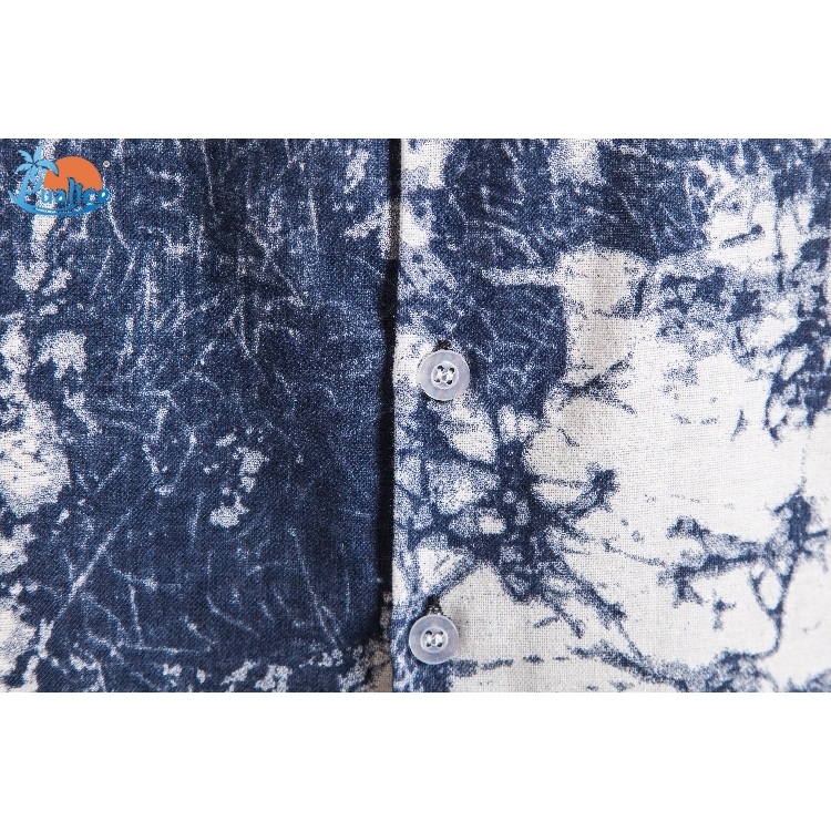 Áo sơ mi cotton lanh ngắn tay họa tiết in ấn dành cho nam | BigBuy360 - bigbuy360.vn