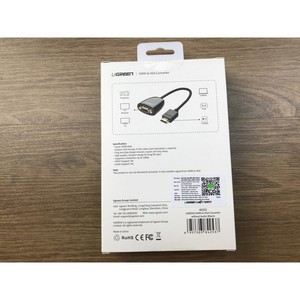 Cáp Chuyển HDMI To VGA - UGREEN 40253 - CHÍNH HÃNG