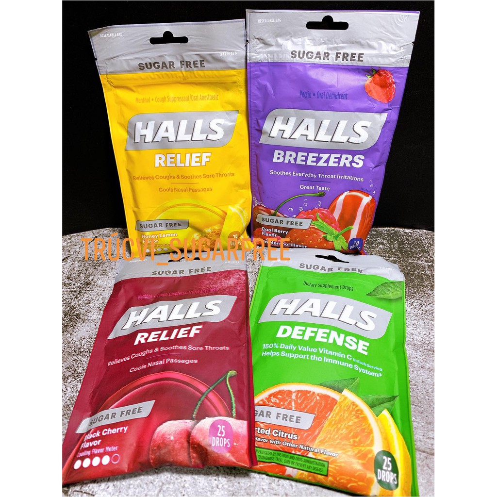 Kẹo ngậm Halls - hàng xách tay Mỹ (Sản xuất tại Canada).