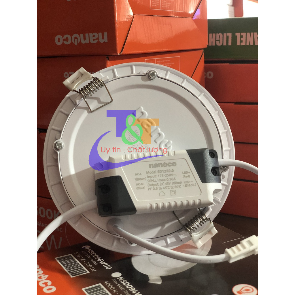 Đèn Downlight LED φ110 9W, φ135 12W 6500K Viền Vàng, Viền Bạc, Viền Trắng