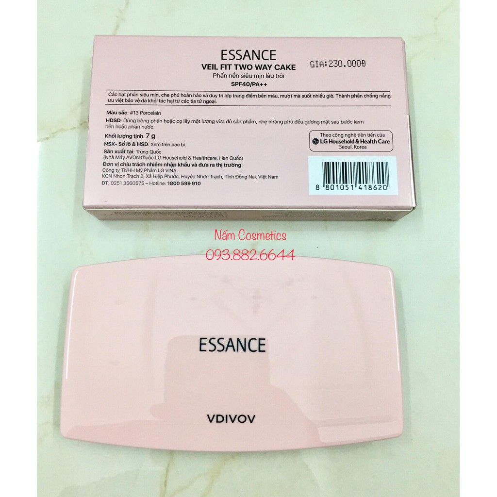 [MẪU MỚI] Phấn nén siêu mịn lâu trôi ESSANCE Veil Fit Two Way Cake SPF40/PA++ | BigBuy360 - bigbuy360.vn