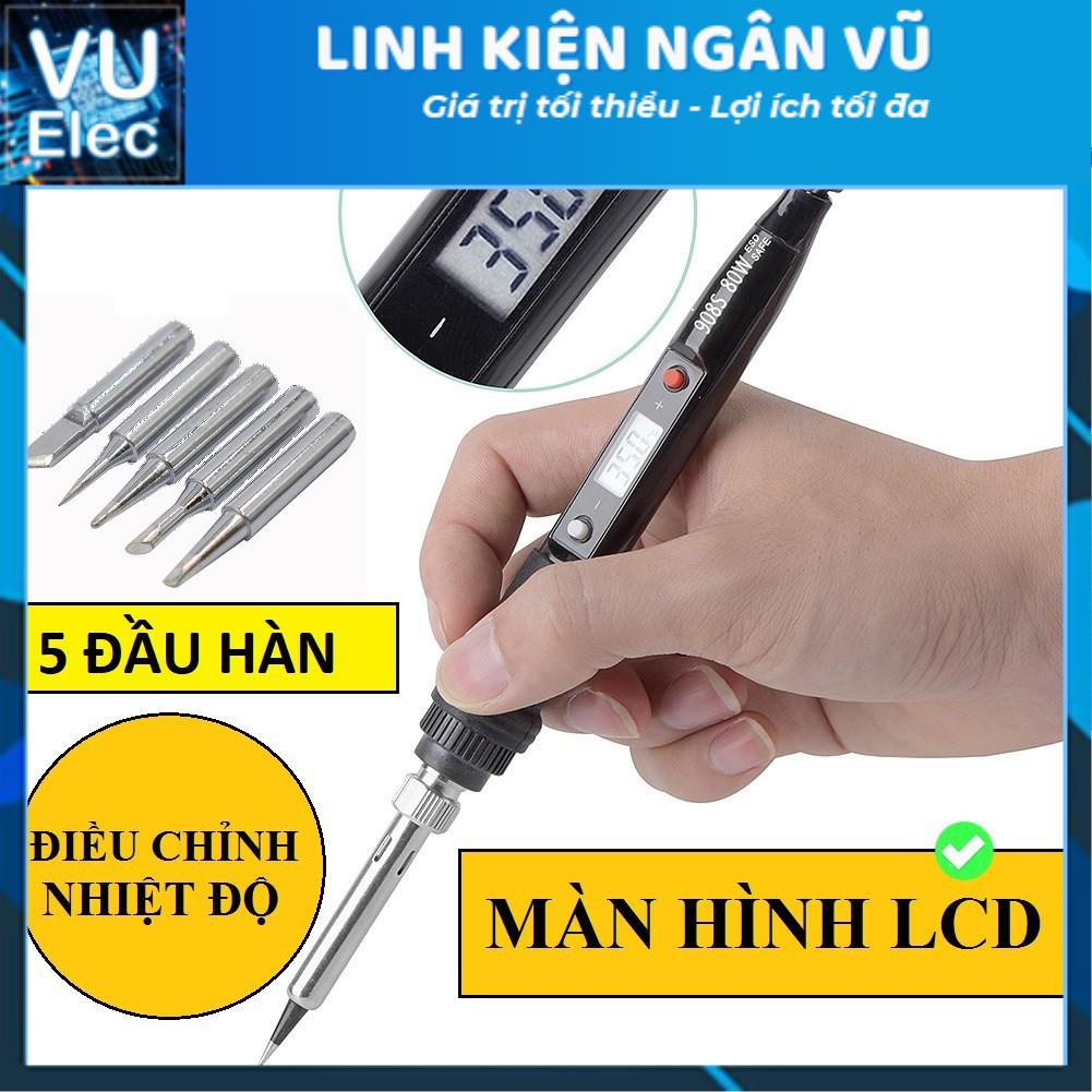 Bộ COMBO Tay Hàn Cao Cấp 908S 80W Chính Hãng (Có thể là tay hàn màu đen hoặc đỏ)