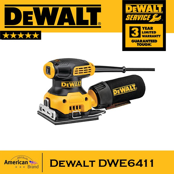 Máy Chà Nhám Vuông DeWalt DWE6411 230W, Kích Thước 108x115mm, Hút Bụi Hiệu Quả