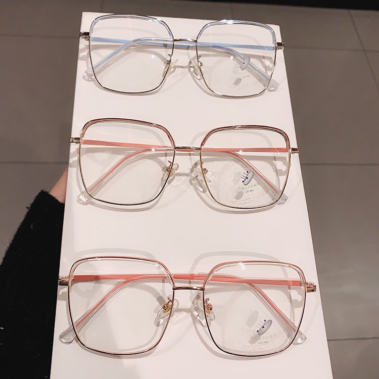 Mắt kính VIENDO gọng kim loại hình vuông nhẹ màu sắc thời trang cho nam nữ mặt nhỏ (cắt theo yêu cầu)