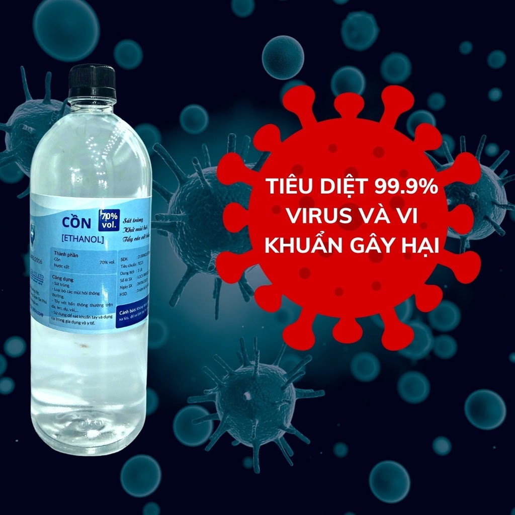 Cồn Y Tế Rửa Tay Sát Khuẩn 70 Độ 1000ml (1lít) Cồn Ethanol 70 Độ Lê Gia